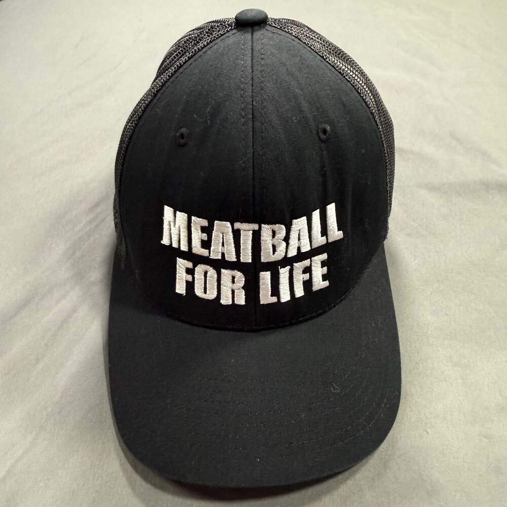 Clean The Classics Yupoong Meatball For Life Trucker Hat Cap Black